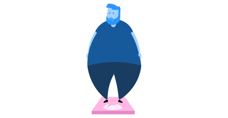 man on scale obesity