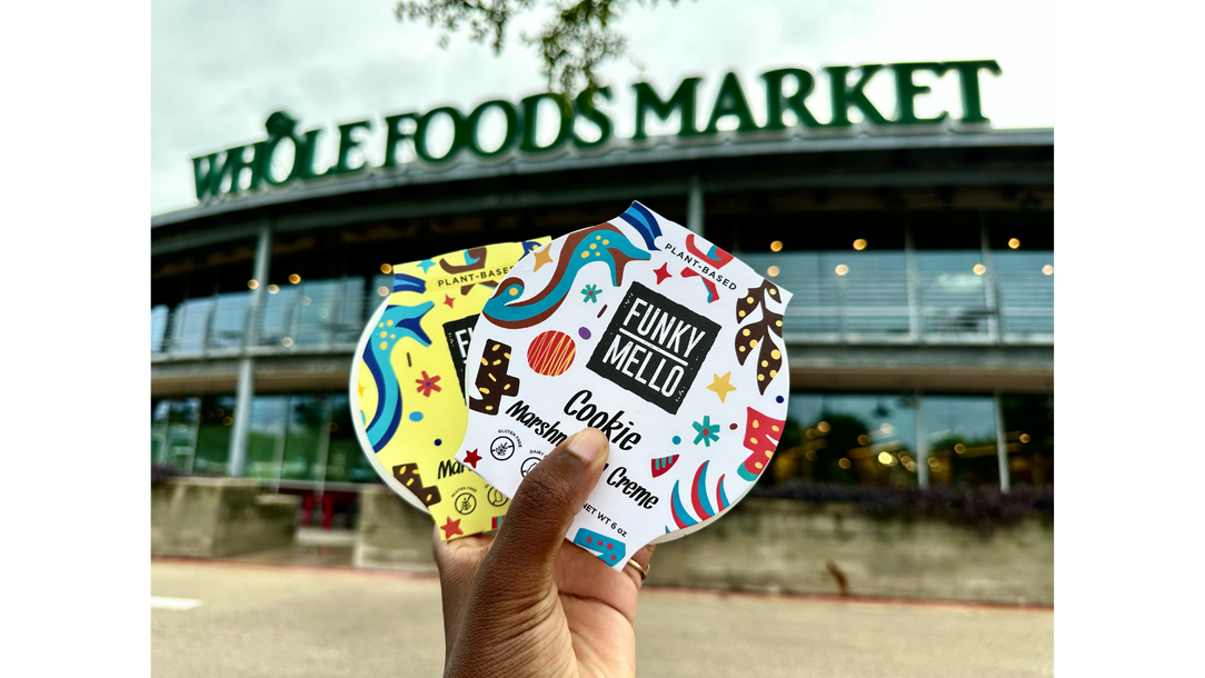 Funky Mello debuted at seven Whole Foods Market locations around Austin, Texas, in 2022.  Funky Mello debuted at seven Whole Foods Market locations around Austin, Texas, in 2022.