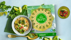 Arya’s spinach roti won the Editors’ Choice for Tasty Discovery NEXTY Award at Natural Products Expo East 2023. This photo was digitally altered.