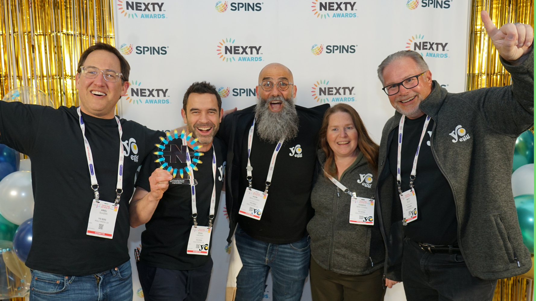 The Yo Egg team celebrates its NEXTY Award win at the 2025 Natural Products Expo West.