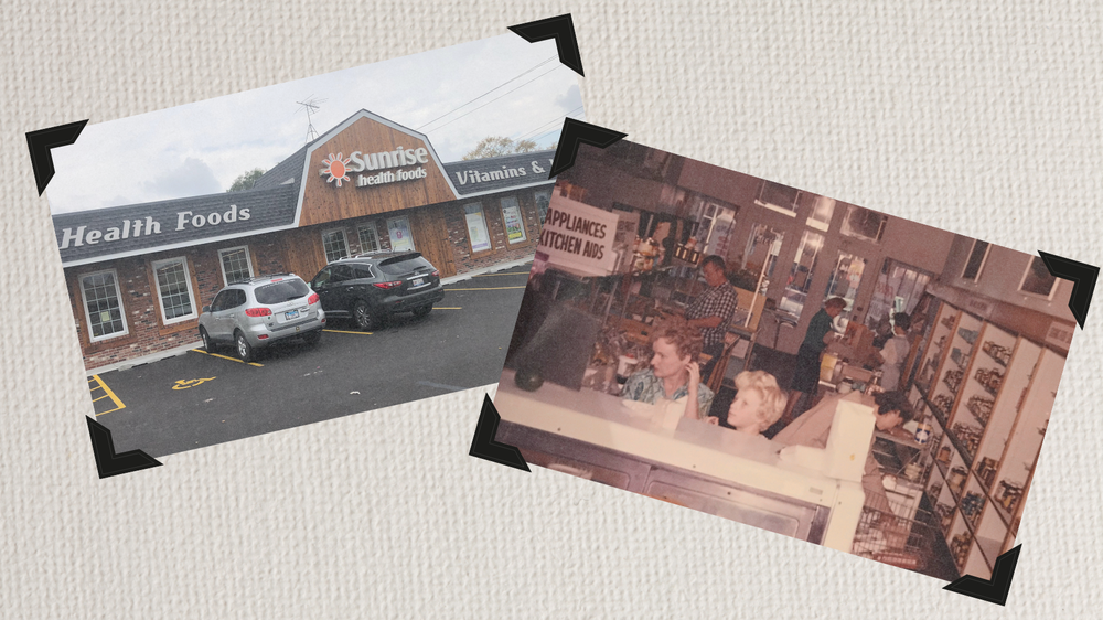 Left, Herman Chapman, who worked in real estate, built the Lansing, Illinois, location of Sunrise Health Foods in 1967. The photo on the right shows the interior of the very first store—known as Sunrise Farms Health Foods, which opened in 1961—next to Chapman’s real estate office in Roseland.  Left, Herman Chapman, who worked in real estate, built the Lansing, Illinois, location of Sunrise Health Foods in 1967. The photo on the right shows the interior of the very first store—known as Sunrise Farms Health Foods, which opened in 1961—next to Chapman’s real estate office in Roseland.