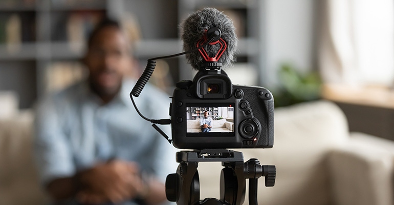 investor pitching virtual camera