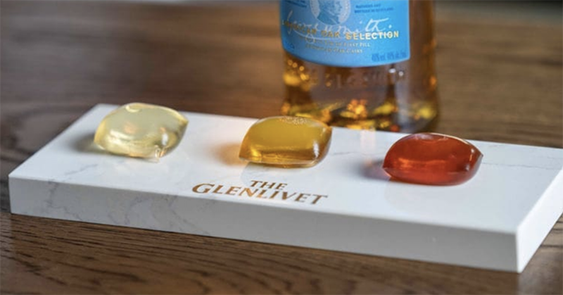 Glenlivet’s recent whisky pods made from seaweed @Scotsmanfoodanddrink/Instagram 