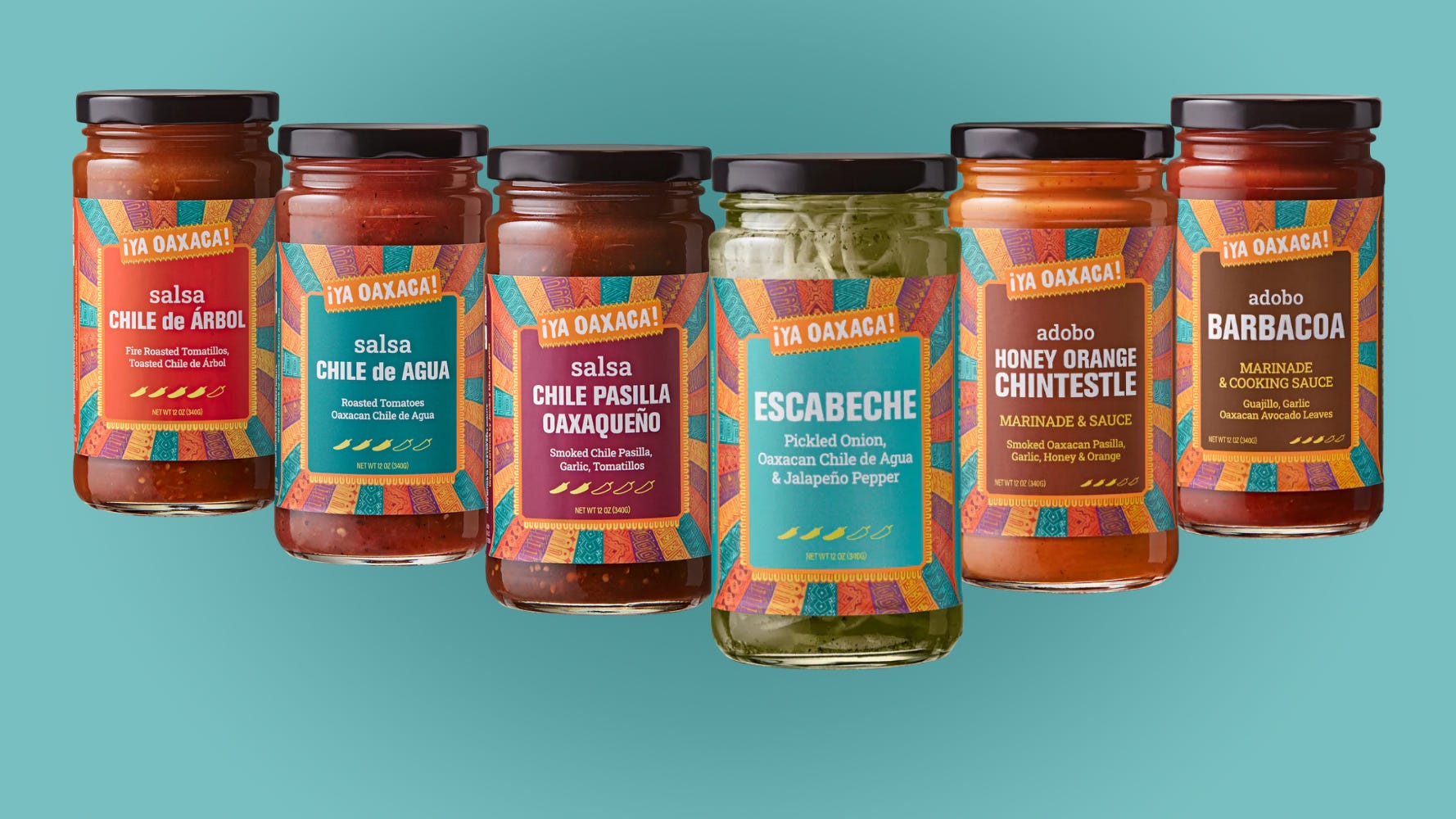 New products from ¡Ya Oaxaca! include adobo, salsa and escabeche in a variety of flavors. New products from ¡Ya Oaxaca! include adobo, salsa and escabeche in a variety of flavors.