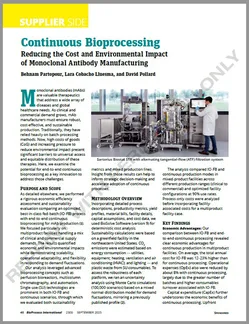 Continuous Bioprocessing: Reducing the Cost and Environmental Impact of Monoclonal Antibody Manufacturing