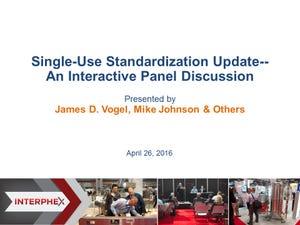 Coordination of Single-Use System Standards and Best-Practice Efforts