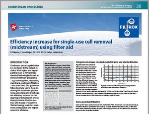 Efficiency Increase for Single-Use Cell Removal (Midstream) Using Filter Aid
