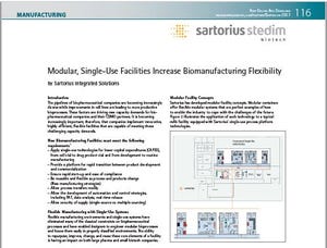 Modular, Single-Use Facilities Increase Biomanufacturing Flexibility