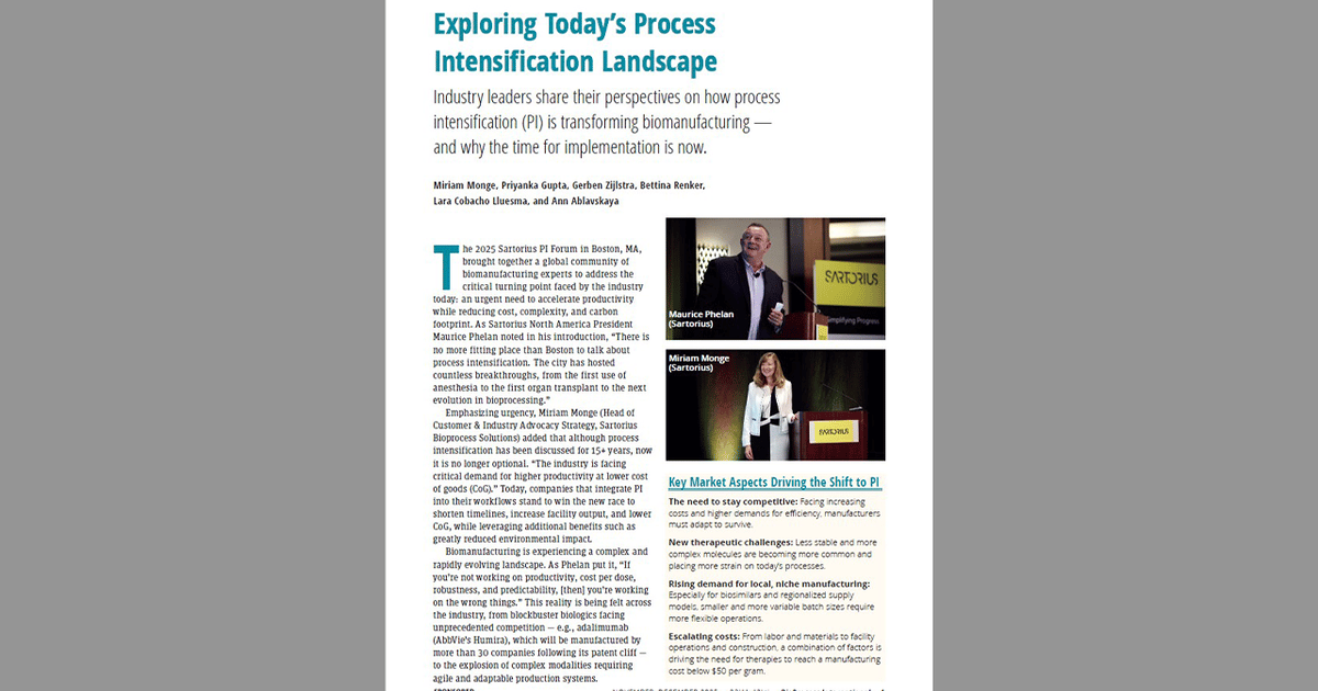 Process Intensification: Transforming Biomanufacturing