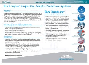 Bio-Simplex&trade; Single-Use, Aseptic PreCulture Systems