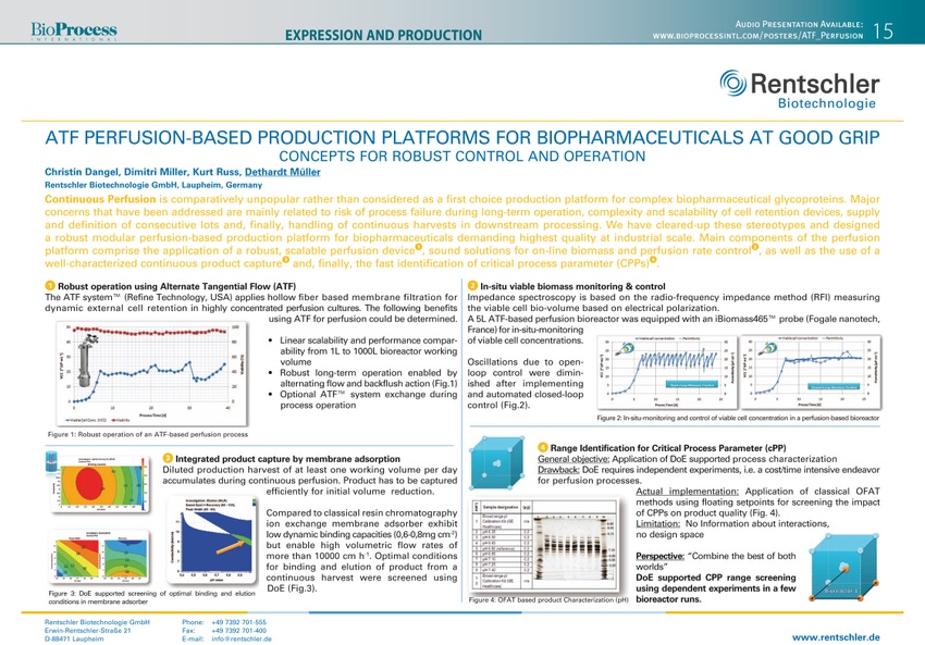 ATF Perfusion-based Production Platforms for Biopharmaceuticals at Good Grip - Concept s for Robust Control and Operation