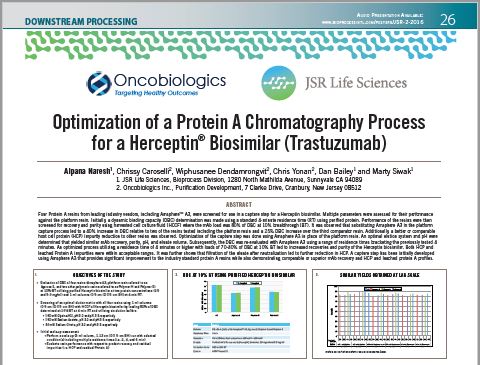Optimization of a Protein A Chromatography Process for a Herceptin® Biosimilar (Trastuzumab)