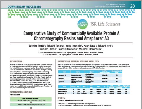 Comparative Study of Commercially Available Protein A Chromatography Resins and Amsphere&trade; A3