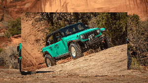 The candy-colored Jeep Willys Dispatcher concept is just one of four new vehicles for this year's Jeep Easter Safari.