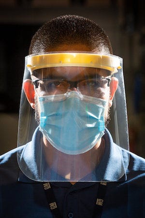 Face shields printed by GM