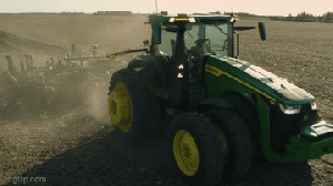 John Deere's 8R autonomous tractor at work.