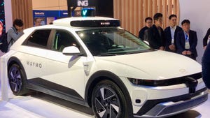 A Waymo robotaxi displayed at CES 2025. A Waymo robotaxi displayed at CES 2025.