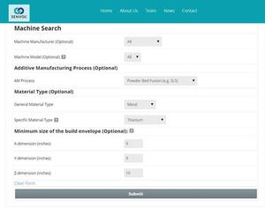 Free 3D Printing Database of Industrial Machines & Materials