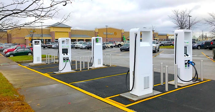 Electrify America chargers at Walmart