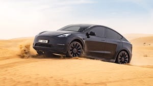 Tesla Model Y in desert testing.