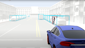 Aptiv ADAS perception systems monitor the vehicle's surroundings.