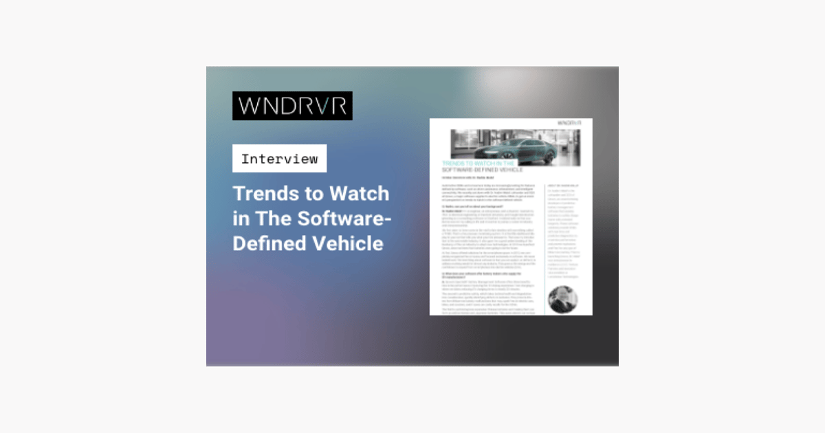 Trends To Watch in the Software-Defined Vehicle