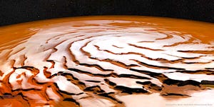 The spiral north pole of Mars.