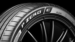 Pirelli's P Zero E contains 55 percent bio-based and recycled material.