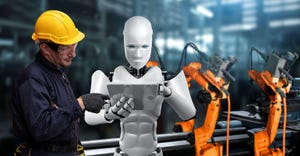 human worker and robot interacting