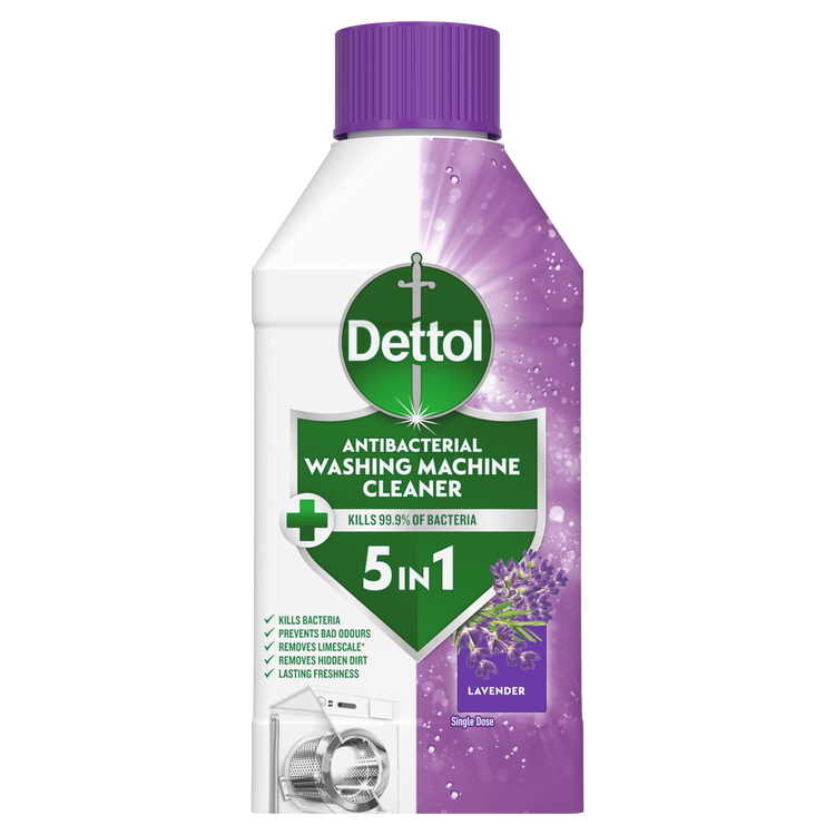 Dettol 5-in-1 Antibacterial Washing Machine Cleaner Lavender 250ml