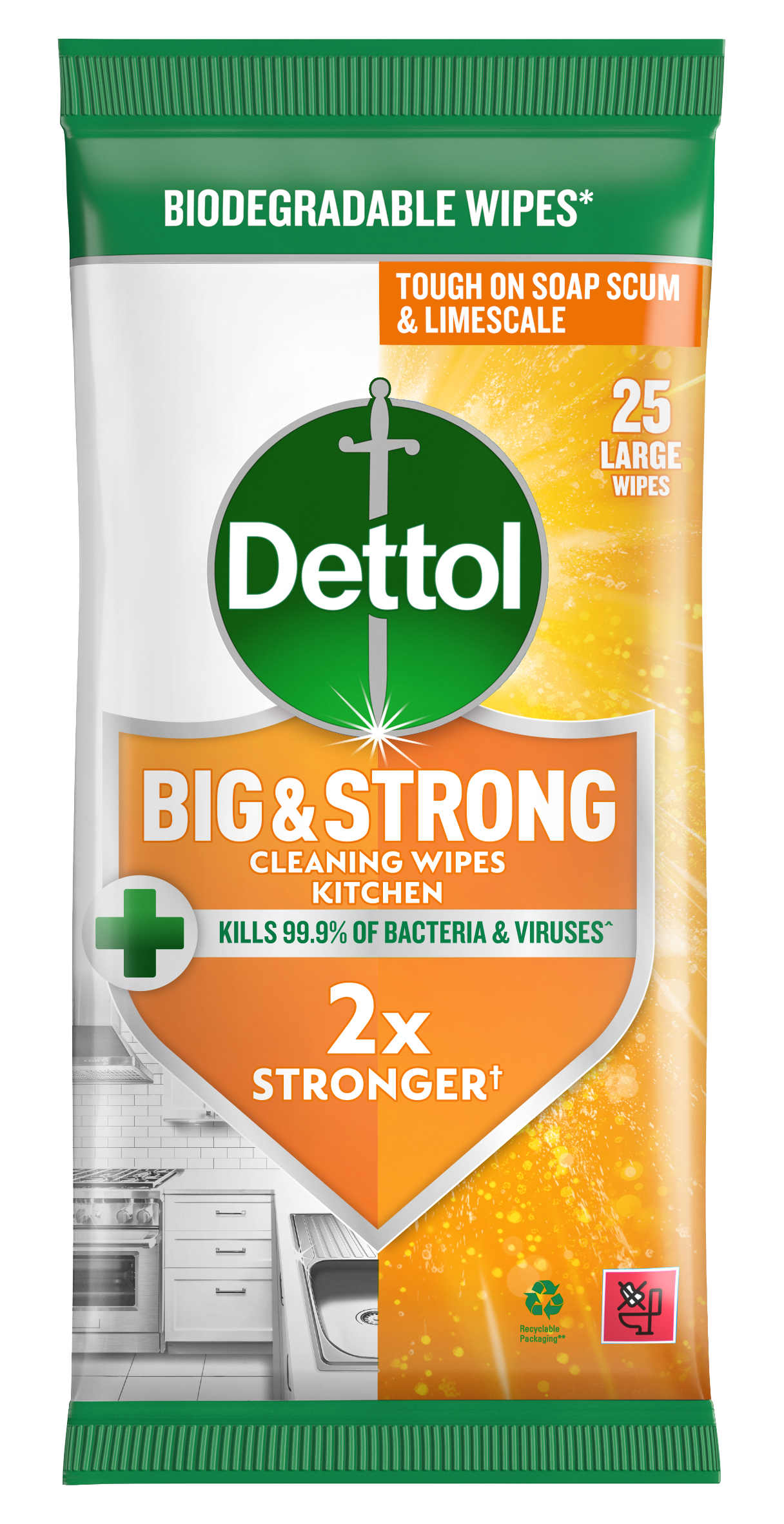 Dettol Big & Strong Kitchen Wipes 25pk