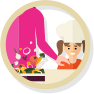 Leve as crianças para a cozinha