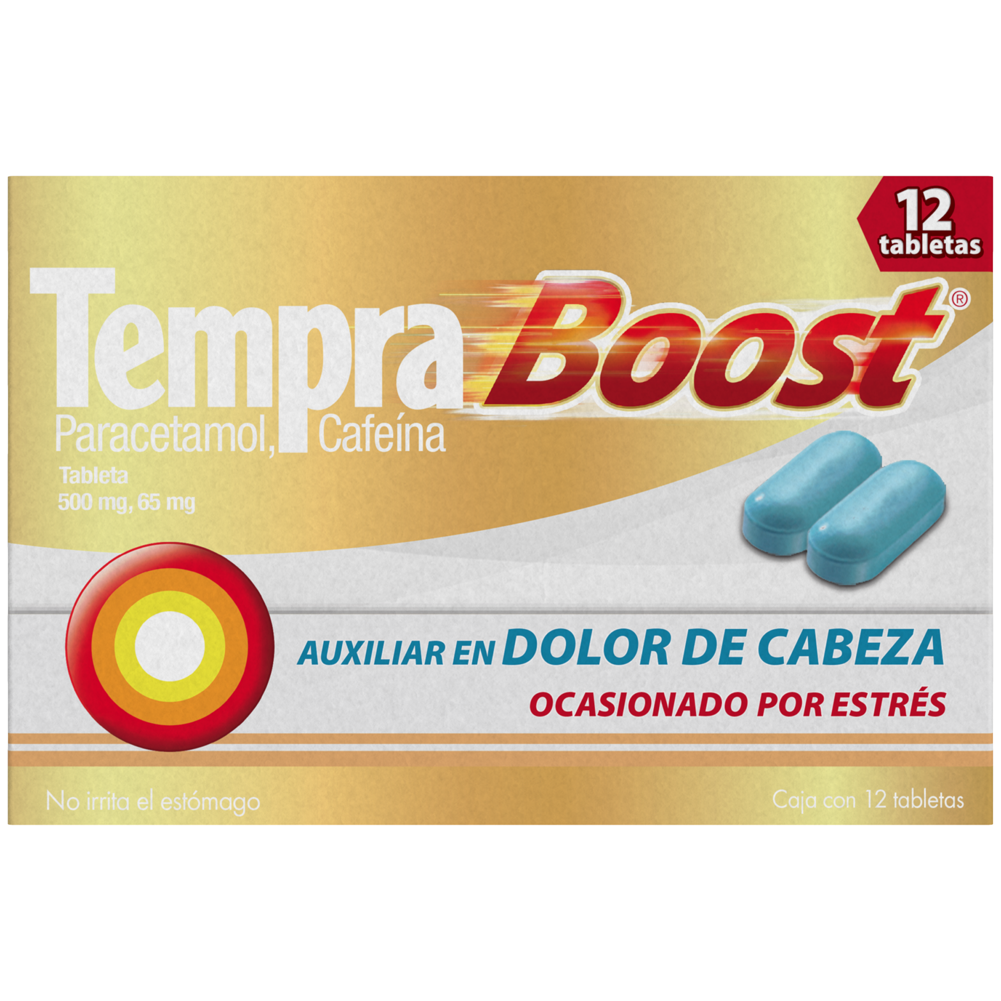 Medicamento Tempra Boost con 12 tabletas