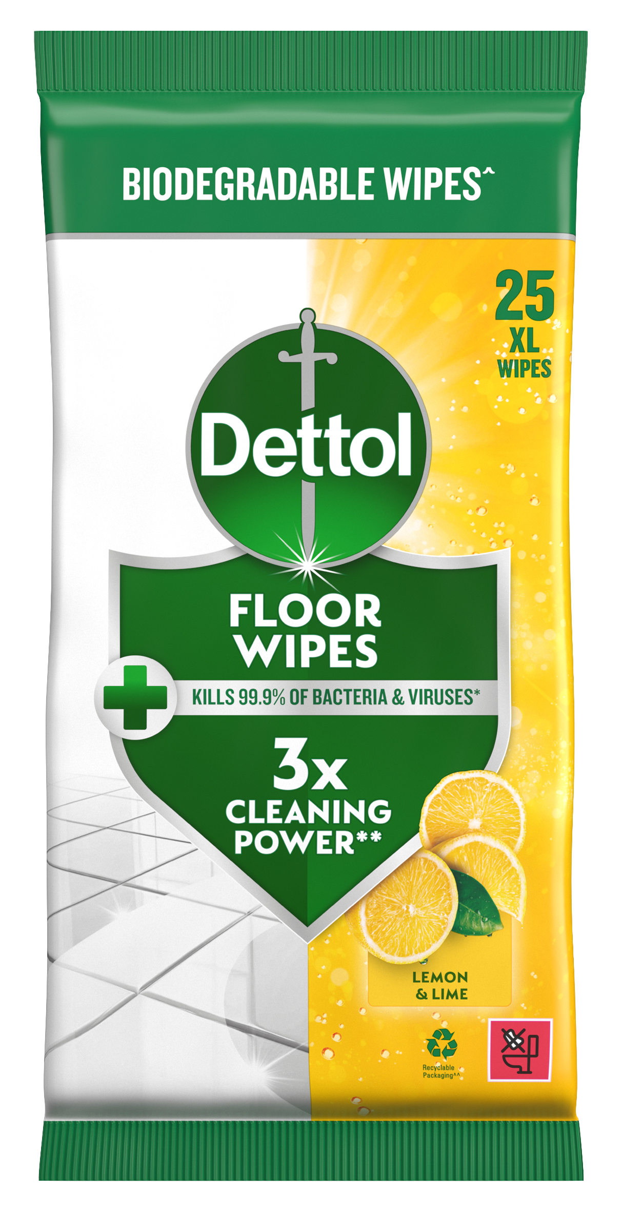 Dettol Floor Wipes Lemon & Lime 25s