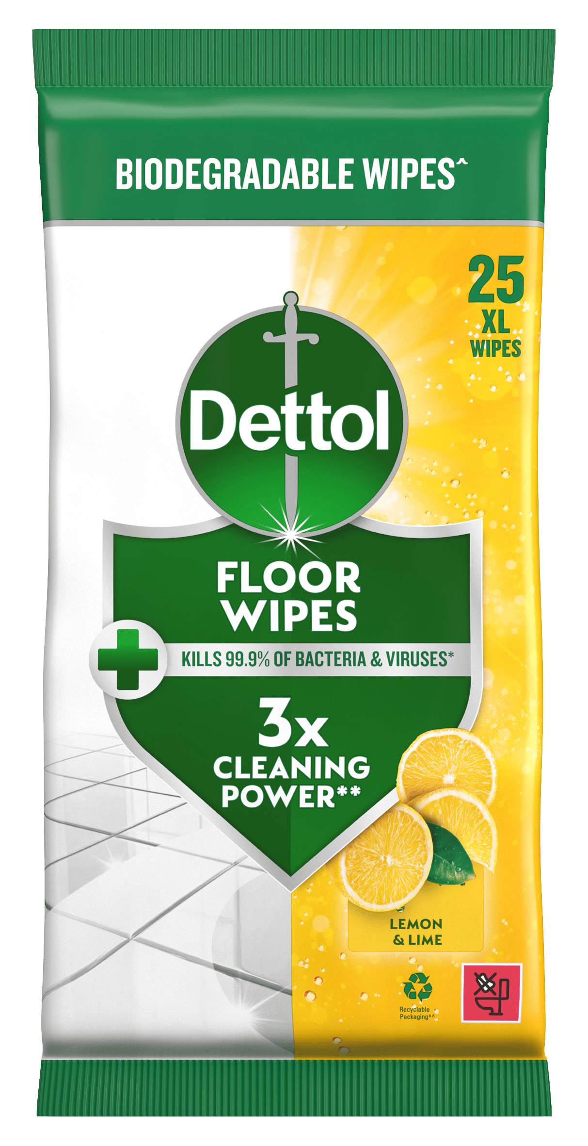 Dettol Floor Wipes Lemon & Lime 25s
