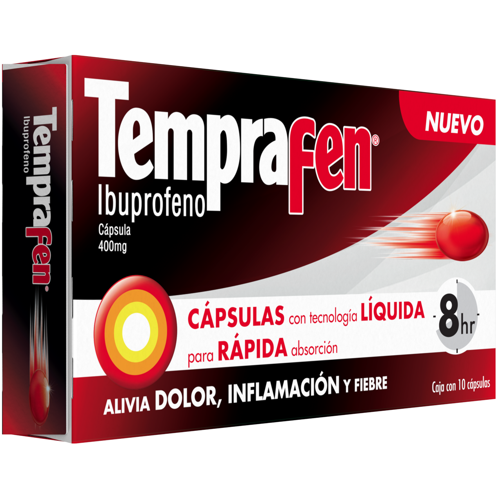 Medicamento Tempra Fen 400mg con 20 tabletas