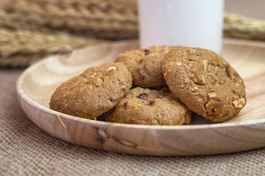 Cookie de aveia de chocolate ou baunilha