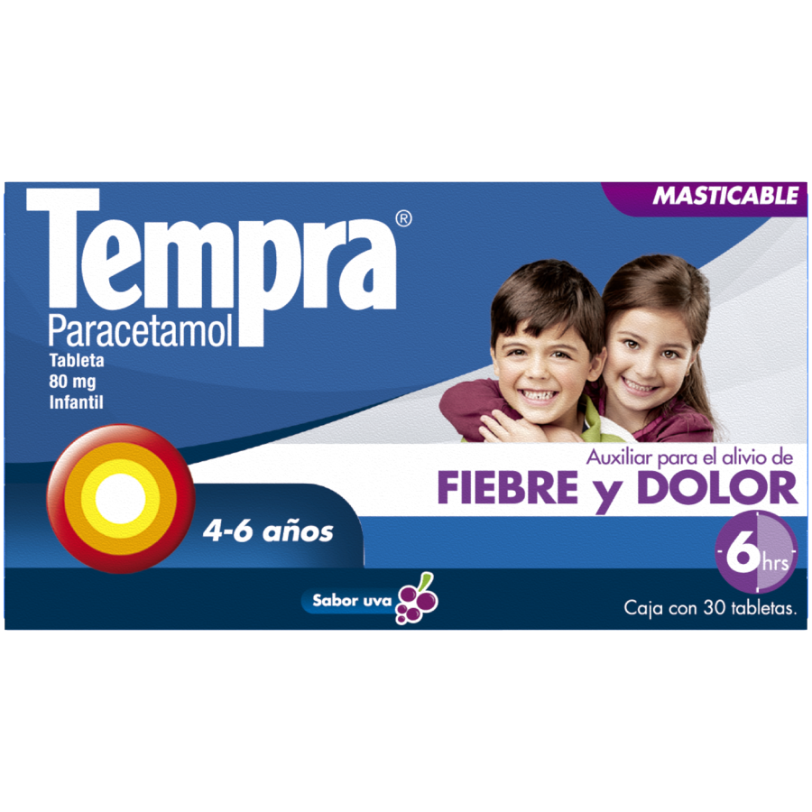 Tempra masticable 4 a 6 años