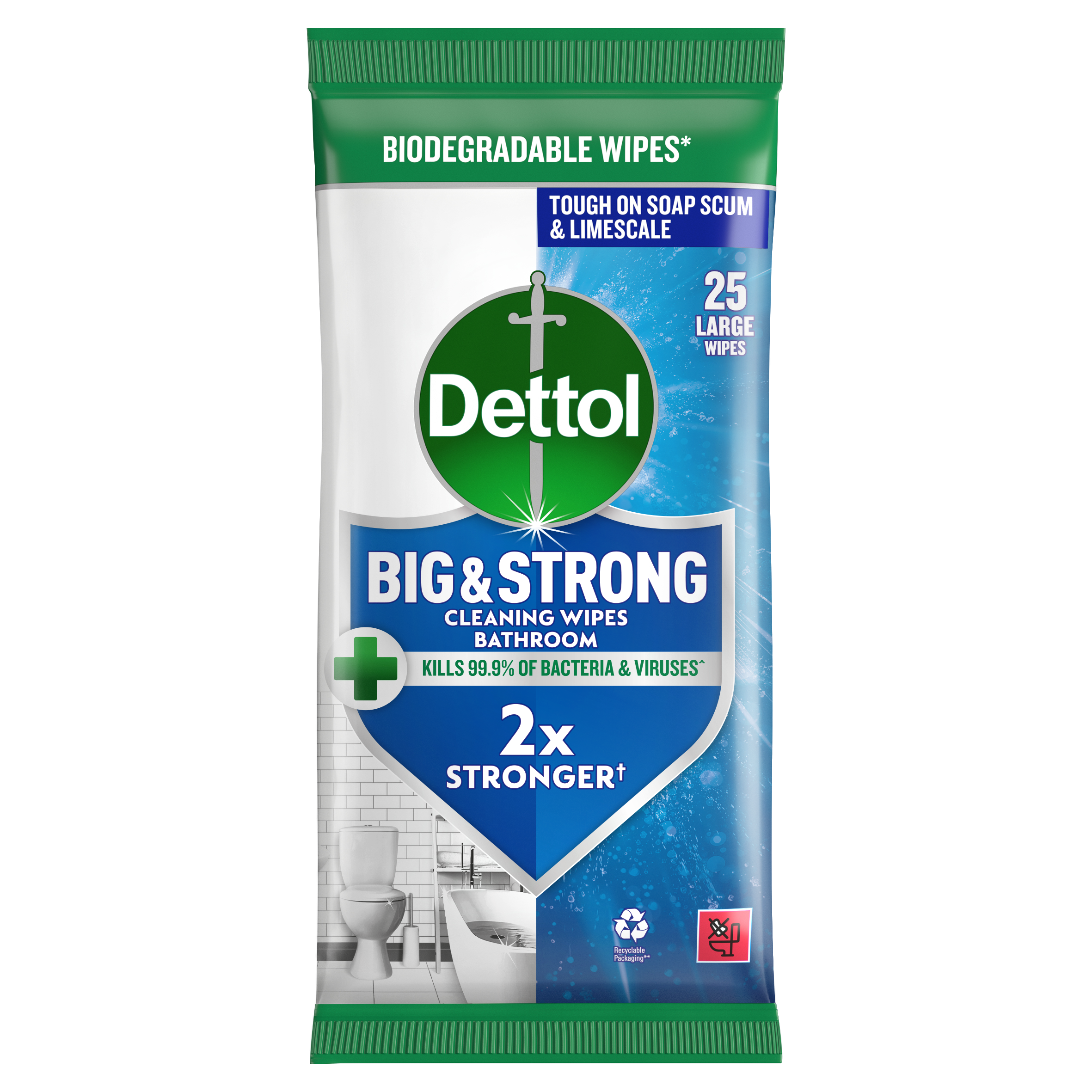 Dettol Big & Strong Bathroom Wipes 25s