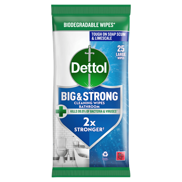 Dettol Big & Strong Bathroom Wipes 25s