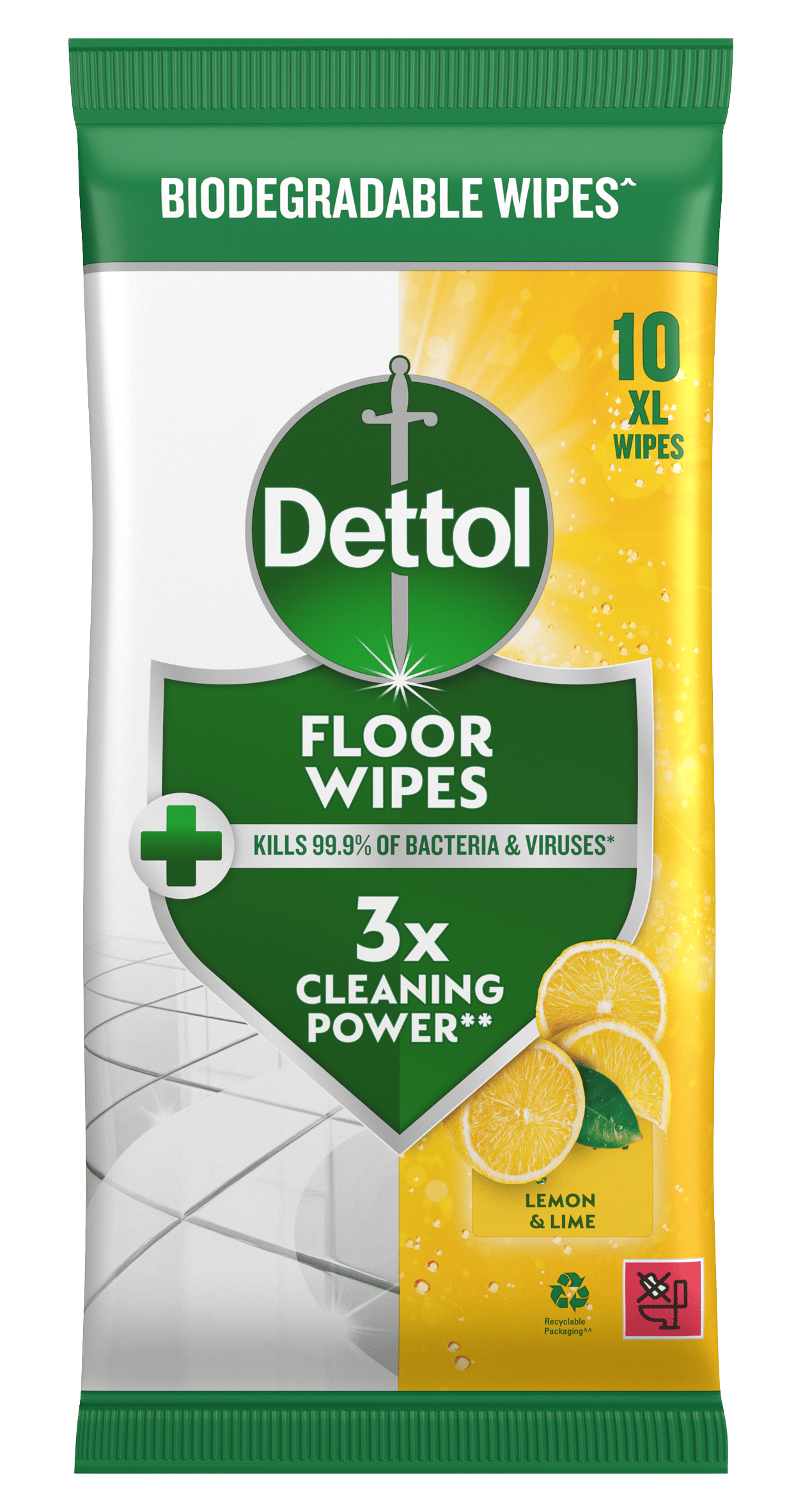 Dettol Floor Wipes Lemon & Lime 10s