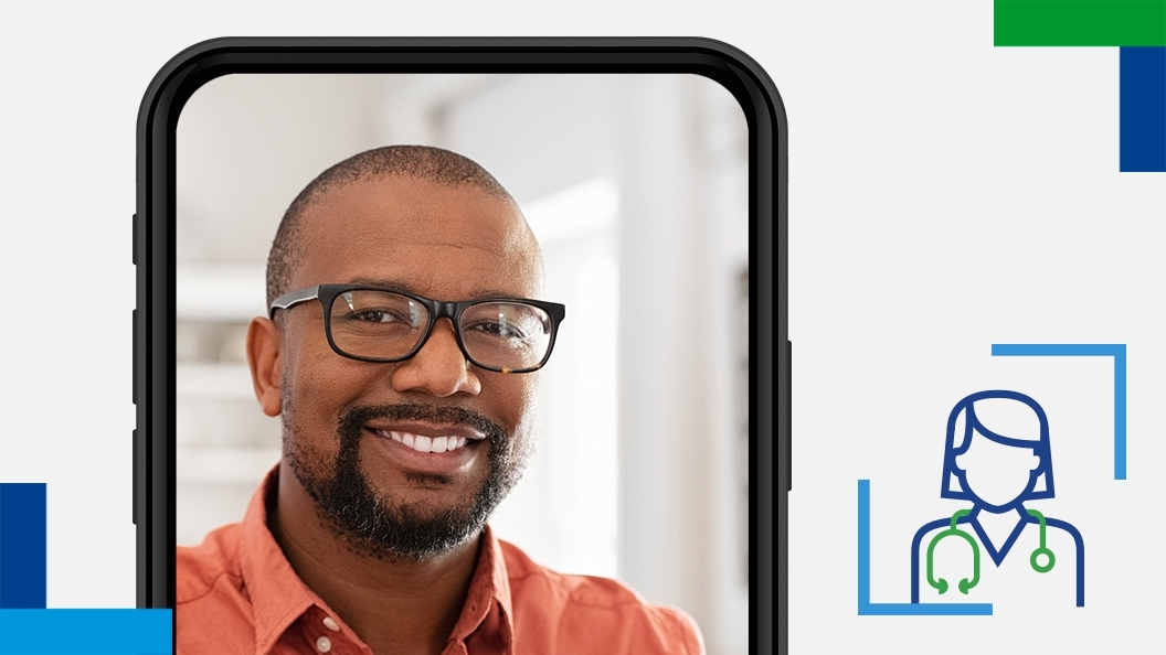 Man smiling - cellphone screen