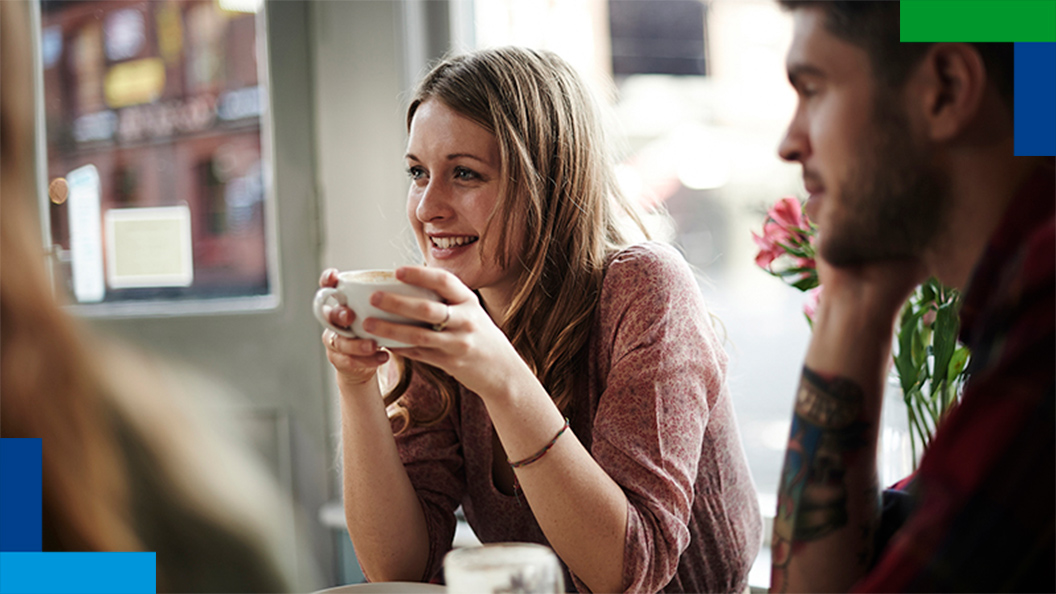 Lady having coffee