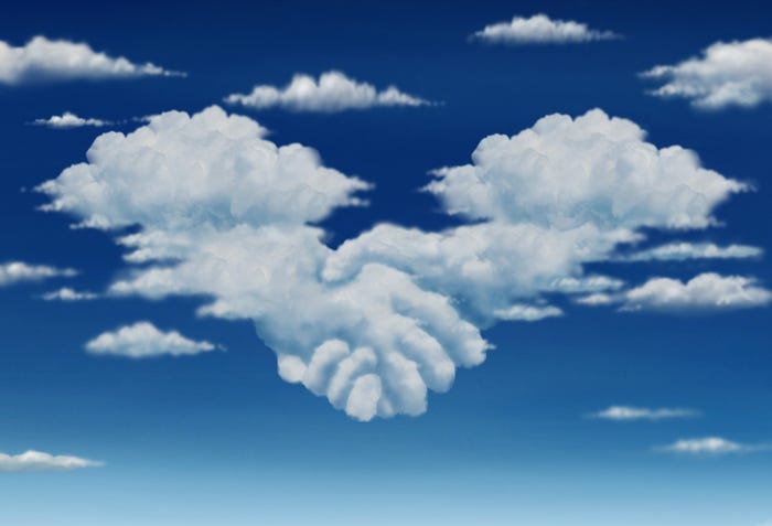 Cloud handshake Cloud handshake