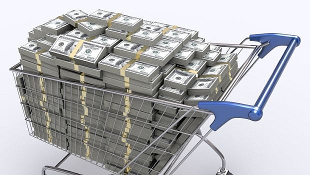 Money in shopping cart