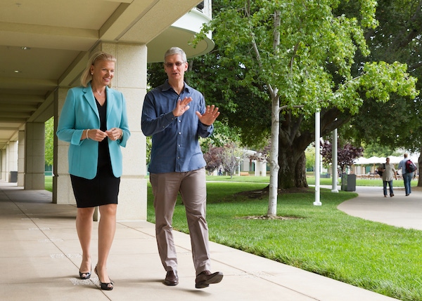 IBM President Ginni Rometty and Apple CEO Tim Cook
