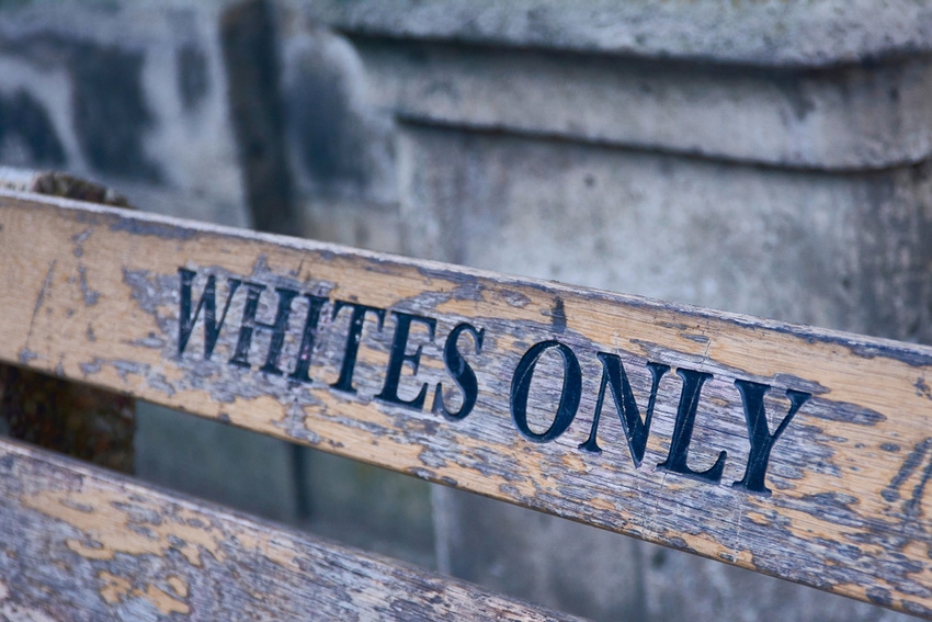 White only park bench