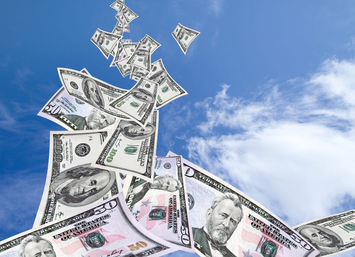 Money falling from sky Money falling from sky