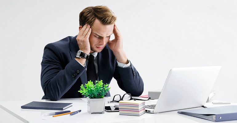 Businessman headache