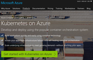 Kubernetes on Azure Homepage Screenshot
